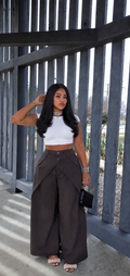 Wide Leg Casual Drape Suit Pants